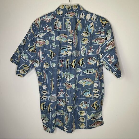 Cooke Street Tropical Fish Short Sleeve Luau Shirt in Size Large - Picture 3 of 5